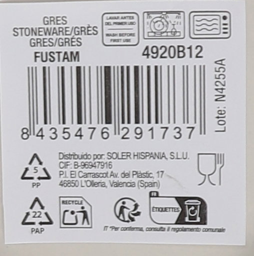 La Mediterranea Bol 625 ml Ø13.7x7.8 cm "Fustam" Md (24 Unidades)