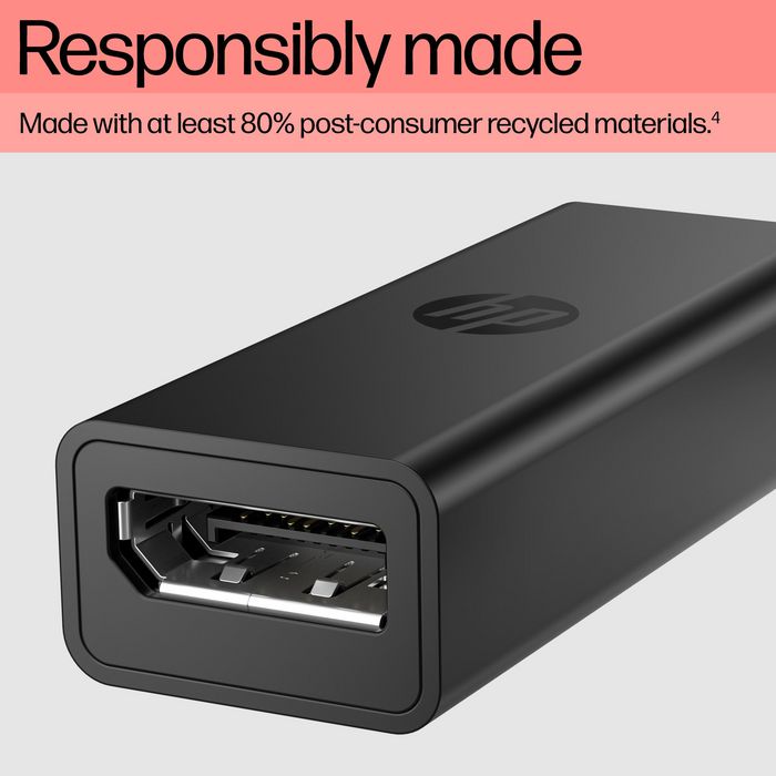 HP Adaptador USB-C a DisplayPort G2 - Puerto USB-C a DisplayPort 1.4 para Conexión Plug and Play a Monitor 8K, Compatible con Windows, MacOS, Android y iPadOS