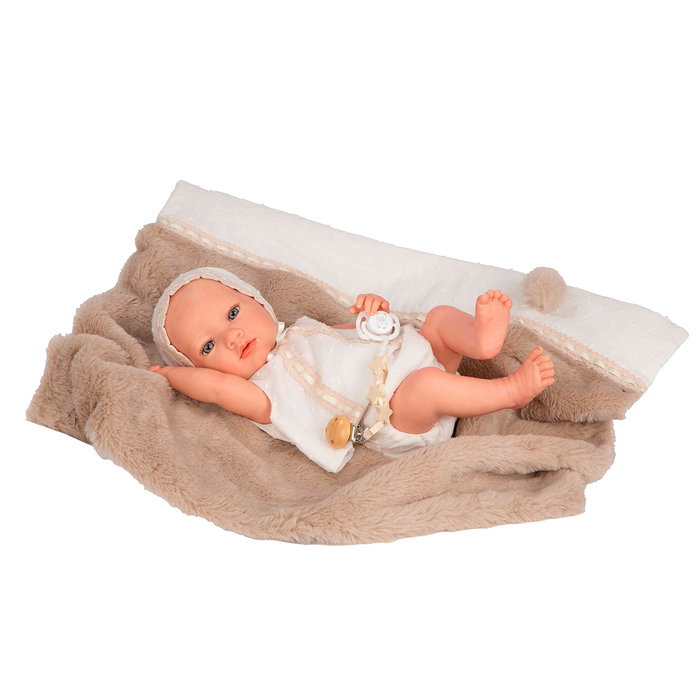 Muñecas Arias Muñeca Reborn Jade Marrón 38 cm con Manta Muñecas Arias Muñeca Reborn Jade Marrón 38 cm con Manta
