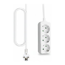 Helos CLASSIC regleta de enchufes 3 tomas, 1,5 m, Blanco