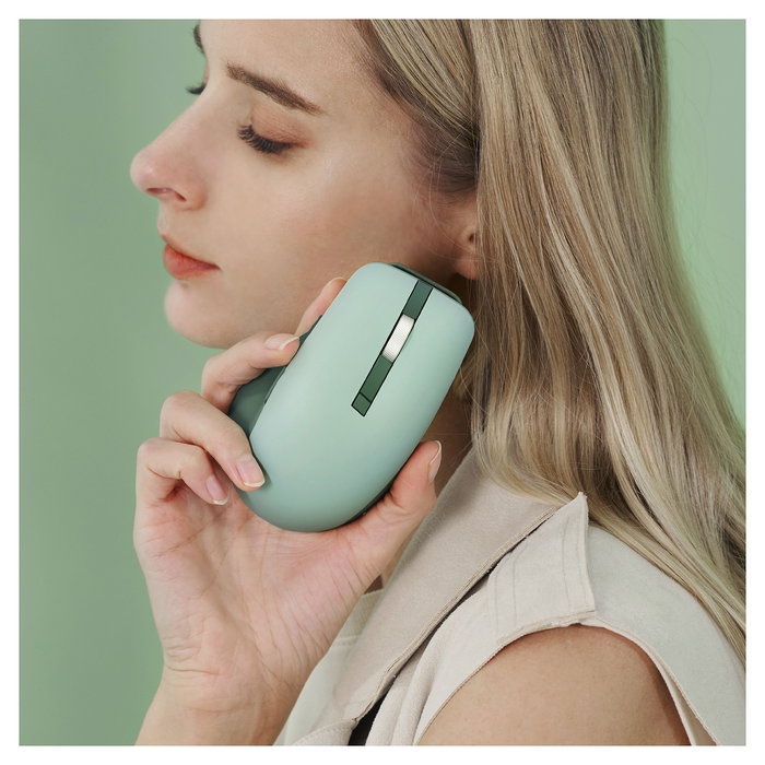 ASUS MD200 Silent Plus Ratón Óptico Inalámbrico RF y Bluetooth 4200 DPI Ambidiestro Verde con 6 Botones Programables