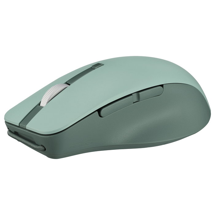 ASUS MD200 Silent Plus Ratón Óptico Inalámbrico RF y Bluetooth 4200 DPI Ambidiestro Verde con 6 Botones Programables