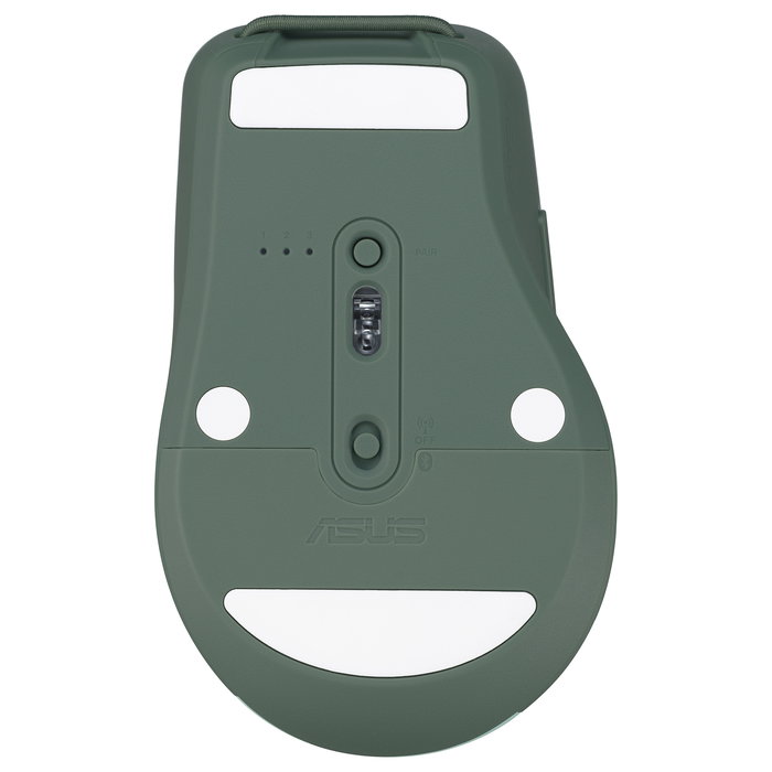 ASUS MD200 Silent Plus Ratón Óptico Inalámbrico RF y Bluetooth 4200 DPI Ambidiestro Verde con 6 Botones Programables