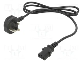 POS Cable de alimentación H03VV-F con enchufe BS 1363 (G) e IEC C13 hembra, 1,2m