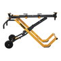 Toughbuilt Soporte para Sierra de Inglete Universal TB-S600, Base Universal Plegable con Ruedas de 22 cm y Extensión de 3 m para Material, Incluye Bandeja y Soportes