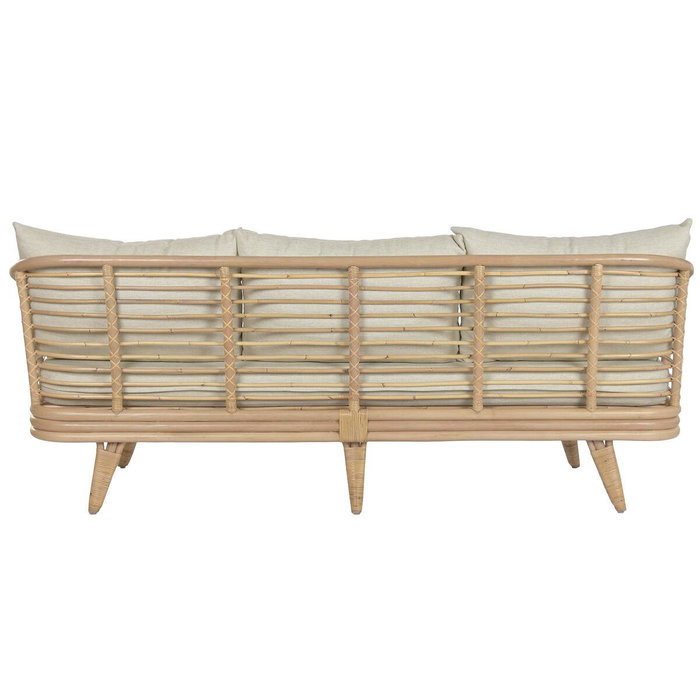 DKD Home Decor Sofá Balines Natural Beige Ratan Poliester 200 cm