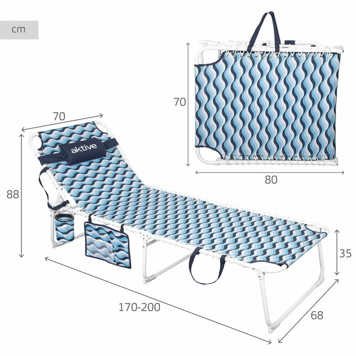 Color Baby Aktive-Hamaca Pleg Playa 200X70X88Cm Xxl C/Cojin & Bolsa Lat Color Baby Aktive-Hamaca Pleg Playa 200X70X88Cm Xxl C/Cojin & Bolsa Lat