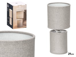 Giftdecor Lampara Sobremesa Tela Gris 13 cm x 20 cm x 13 cm (Set de 12)