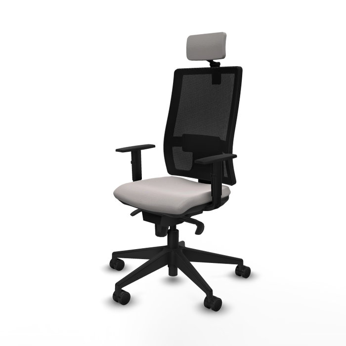 PIQUERAS Y CRESPO Silla de oficina Horna con mecanismo Sincro, Blanco y Negro