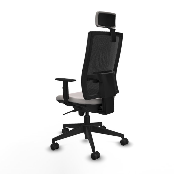 PIQUERAS Y CRESPO Silla de oficina Horna con mecanismo Sincro, Blanco y Negro