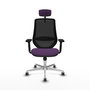 PIQUERAS Y CRESPO Silla de oficina Mardos con Mecanismo Sincro, Morado y Negro