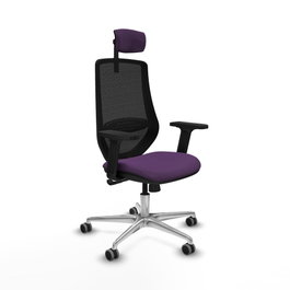 PIQUERAS Y CRESPO Silla de oficina Mardos con Mecanismo Sincro, Morado y Negro