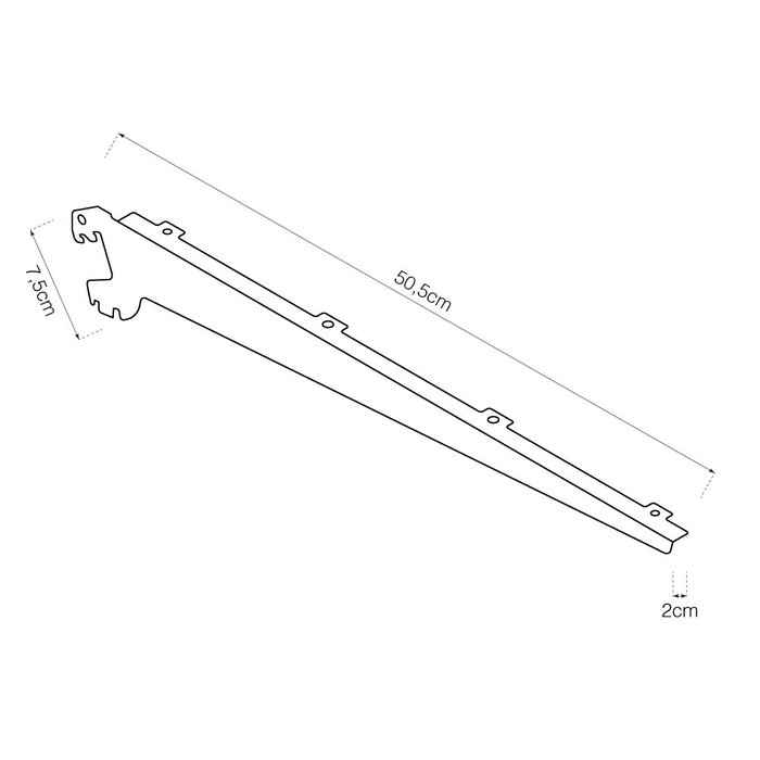 Pack 2 soportes balda madera 470mm 504x2x75mm basics