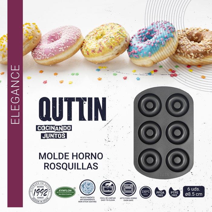 Quttin Molde para Horno de Rosquillas 6 Unidades 8.5 cm (12 Unidades)