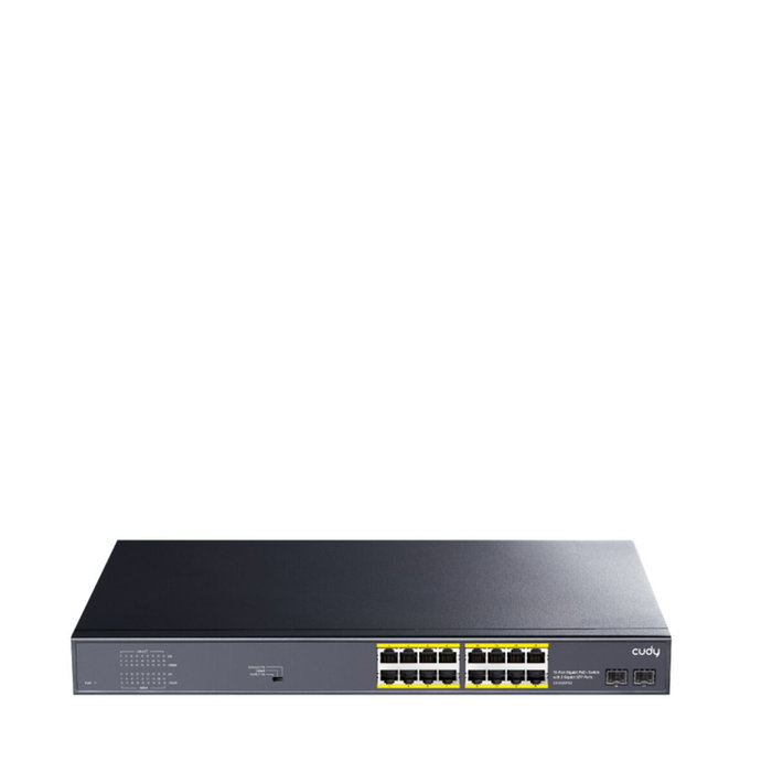 Cudy GS1020PS2 Switch No Administrado 16 Puertos Gigabit PoE+ 2 Slots SFP Negro