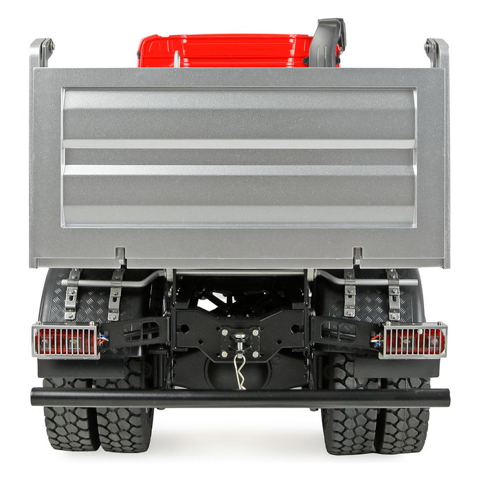 AMEWI Mercedes-Benz Arocs 6x6 Muldenkipper 1:14 RTR, Camión Basculante Eléctrico Radio Control, 595 mm, 6.1 kg, 5000 mAh, 14+ años, Rojo/Gris