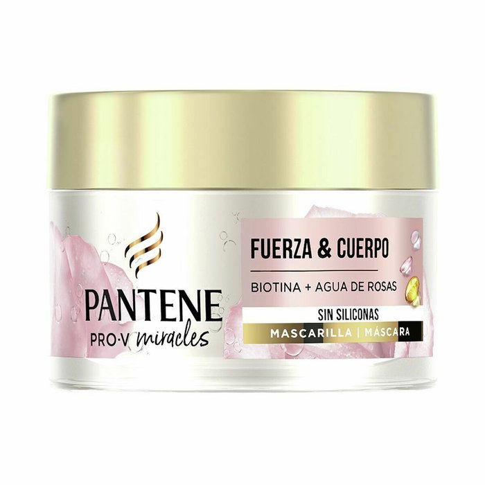 Pantene Mascarilla Pelo MIRACLE VOLUMEN NUTRICION 160ml - Reparadora con Biotina y Agua de Rosas para Cabello Dañado Pantene Mascarilla Pelo MIRACLE VOLUMEN NUTRICION 160ml - Reparadora con Biotina y Agua de Rosas para Cabello Dañado