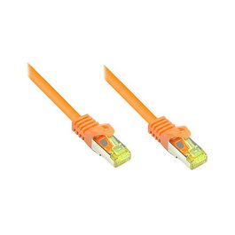 GoodConnections Cable de Red RJ45 Patch Cat 7 S/FTP PiMF 500 MHz Halogenfrei 0.5 m (0,5 metros) Naranja - Cable de parcheo con blindaje