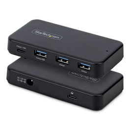 Startech Hub USB-C de 4 Puertos 5 Gbps con Cable Host 2-en-1 y BC 1.2: 1x USB-C, 3x USB-A y Alimentación Externa