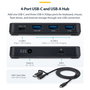 Startech Hub USB-C de 4 Puertos 5 Gbps con Cable Host 2-en-1 y BC 1.2: 1x USB-C, 3x USB-A y Alimentación Externa