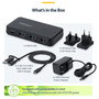 Startech Hub USB-C de 4 Puertos 5 Gbps con Cable Host 2-en-1 y BC 1.2: 1x USB-C, 3x USB-A y Alimentación Externa