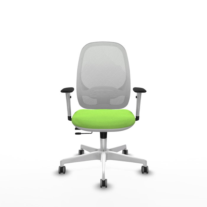 PIQUERAS Y CRESPO Silla de oficina Cilanco con mecanismo Sincro/Traslack, Pistacho y Blanco