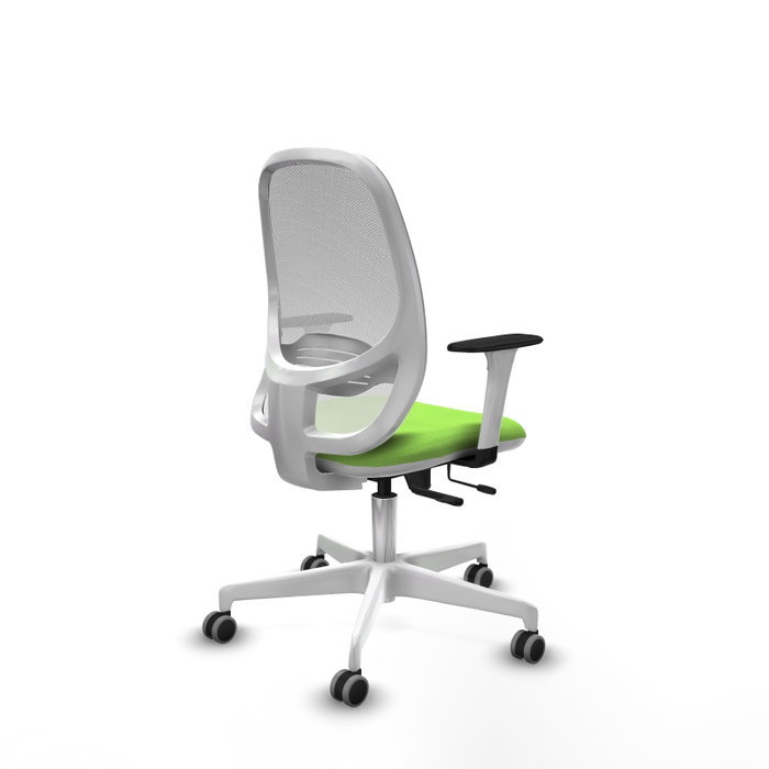 PIQUERAS Y CRESPO Silla de oficina Cilanco con mecanismo Sincro/Traslack, Pistacho y Blanco