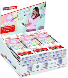 Rotulador Fibra Edding 1200 Pastel Estuche De 6 Expositor De 18
