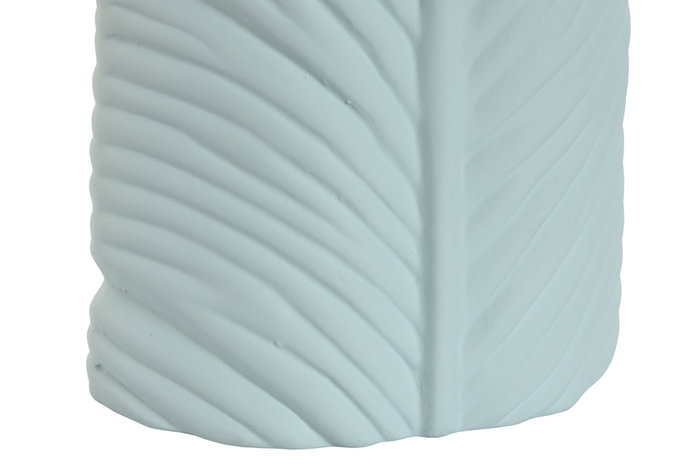 DKD Home Decor Jarrón de Gres Hoja Azul Celeste DKD Home Decor Jarrón de Gres Hoja Azul Celeste
