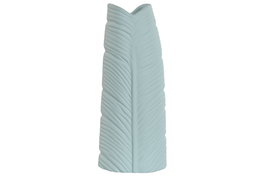 DKD Home Decor Jarrón de Gres Hoja Azul Celeste