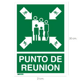 WOLFPACK LINEA PROFESIONAL Cartel Informativo Punto De Reunion 30 x 21 cm