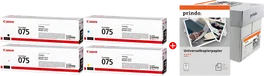 Canon 075 MCVP Value Pack con Tintas y 2500 Hojas de Papel Prindo Universal
