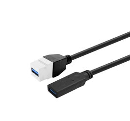 Vivolink Pro Keystone Negro Cable Activo USB 3.0 A Hembra a A Hembra, 0.2 m, 5 Gbps, Cobre Puro, Ultra Flexible