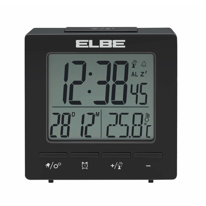 Elbe RD-005-N Reloj Despertador con Termómetro Negro Elbe RD-005-N Reloj Despertador con Termómetro Negro