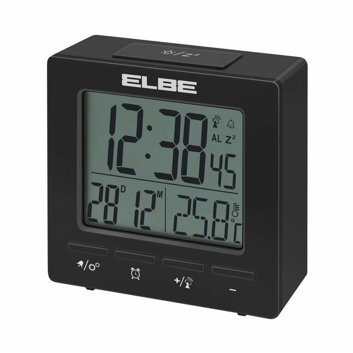 Elbe RD-005-N Reloj Despertador con Termómetro Negro Elbe RD-005-N Reloj Despertador con Termómetro Negro