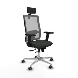PIQUERAS Y CRESPO Silla de oficina Horna con mecanismo Sincro/Traslack, Negro y Gris