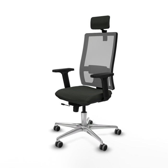 PIQUERAS Y CRESPO Silla de oficina Horna con mecanismo Sincro/Traslack, Negro y Gris