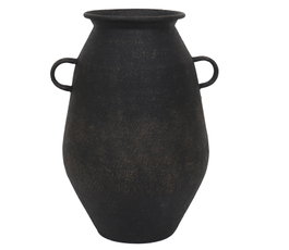 DKD Home Decor Jarrón Neoclásico Negro Metal 26.5 x 40 x 26.5 cm (2 Unidades)