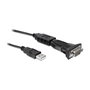 DeLOCK Adaptador USB 2.0 a Serie (ST-ST) DB9 de 0,8m, Compatible con Windows, Linux y Mac, Cable Negro