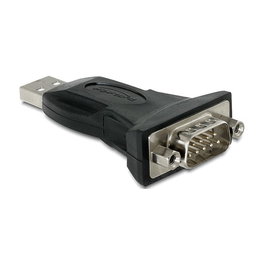 DeLOCK Adaptador USB 2.0 a Serie (ST-ST) DB9 de 0,8m, Compatible con Windows, Linux y Mac, Cable Negro