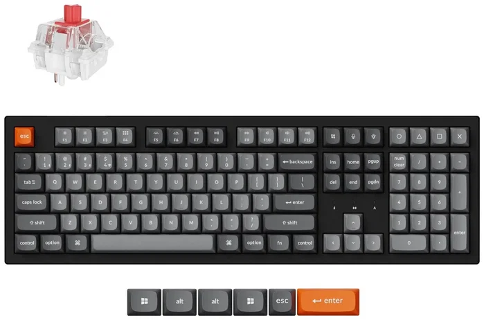 Keychron K10M-H1 Teclado Mecánico Full Size, Interruptor Rojo, Inalámbrico Bluetooth/RF, Retroiluminación RGB, Disposición Polaca Keychron K10M-H1 Teclado Mecánico Full Size, Interruptor Rojo, Inalámbrico Bluetooth/RF, Retroiluminación RGB, Disposición Polaca