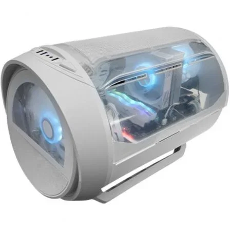 Mars Gaming MC-CYLON Caja Gaming Micro-ATX Blanca con Ventilador Frontal RGB 200mm, Ventana Curva y Diseño Turbina, Modelo MCCYLONW Mars Gaming MC-CYLON Caja Gaming Micro-ATX Blanca con Ventilador Frontal RGB 200mm, Ventana Curva y Diseño Turbina, Modelo MCCYLONW