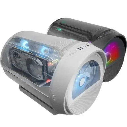 Mars Gaming MC-CYLON Caja Gaming Micro-ATX Blanca con Ventilador Frontal RGB 200mm, Ventana Curva y Diseño Turbina, Modelo MCCYLONW Mars Gaming MC-CYLON Caja Gaming Micro-ATX Blanca con Ventilador Frontal RGB 200mm, Ventana Curva y Diseño Turbina, Modelo MCCYLONW