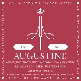 Augustine Juego Clásica Nylon Crystal Entorchado Plata - Tensión Normal