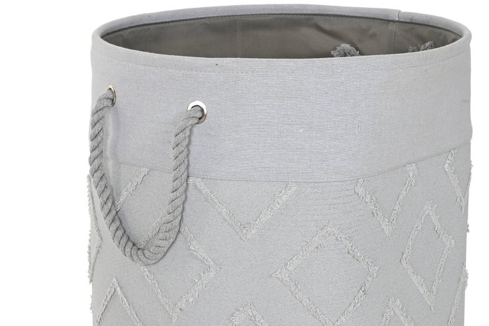 DKD Home Decor Cesta de Poliéster KONDO Surtido de 2 Unidades Gris y Crema