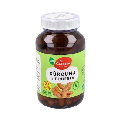 El Granero Integral Cúrcuma y Pimienta Bio 120 cápsulas 440mg