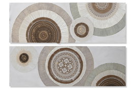 DKD Home Decor Cuadro Lienzo MDF 150x50x3 Círculos Surtido de 2
