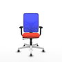 PIQUERAS Y CRESPO Silla de oficina Motilla con mecanismo Sincro/Traslack, Naranja oscuro y Azul