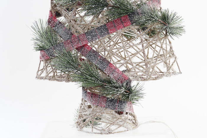 DKD Home Decor Árbol Navidad Alpina Natural Verde con Led Ratán 40x60x15 cm DKD Home Decor Árbol Navidad Alpina Natural Verde con Led Ratán 40x60x15 cm