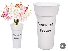 Giftdecor Jarron Florista Blanco 43 cm Plastico (Set de 12)